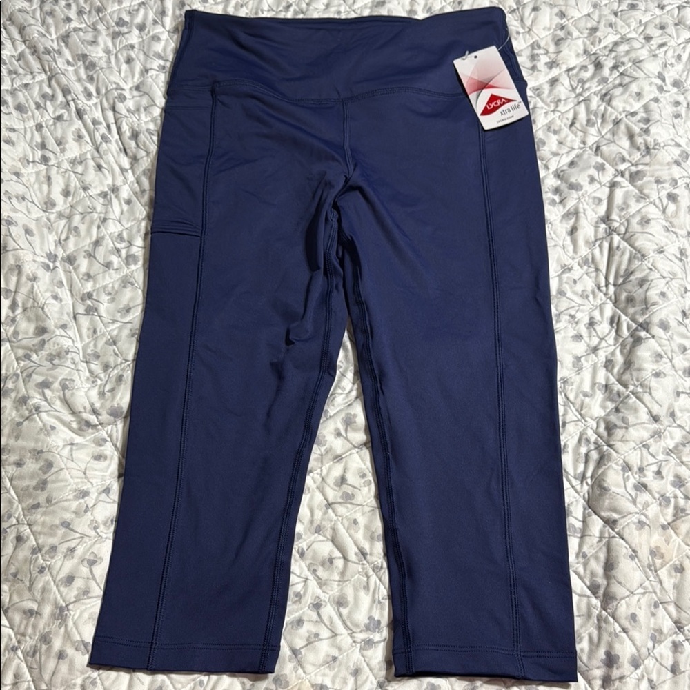 Land’s End Navy Blue Athletic Leggings S
